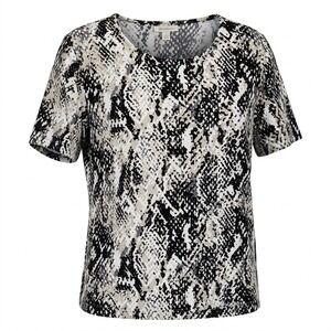 JM Collection Womens Short Sleeve Textured Top Size L Casual Layers Office